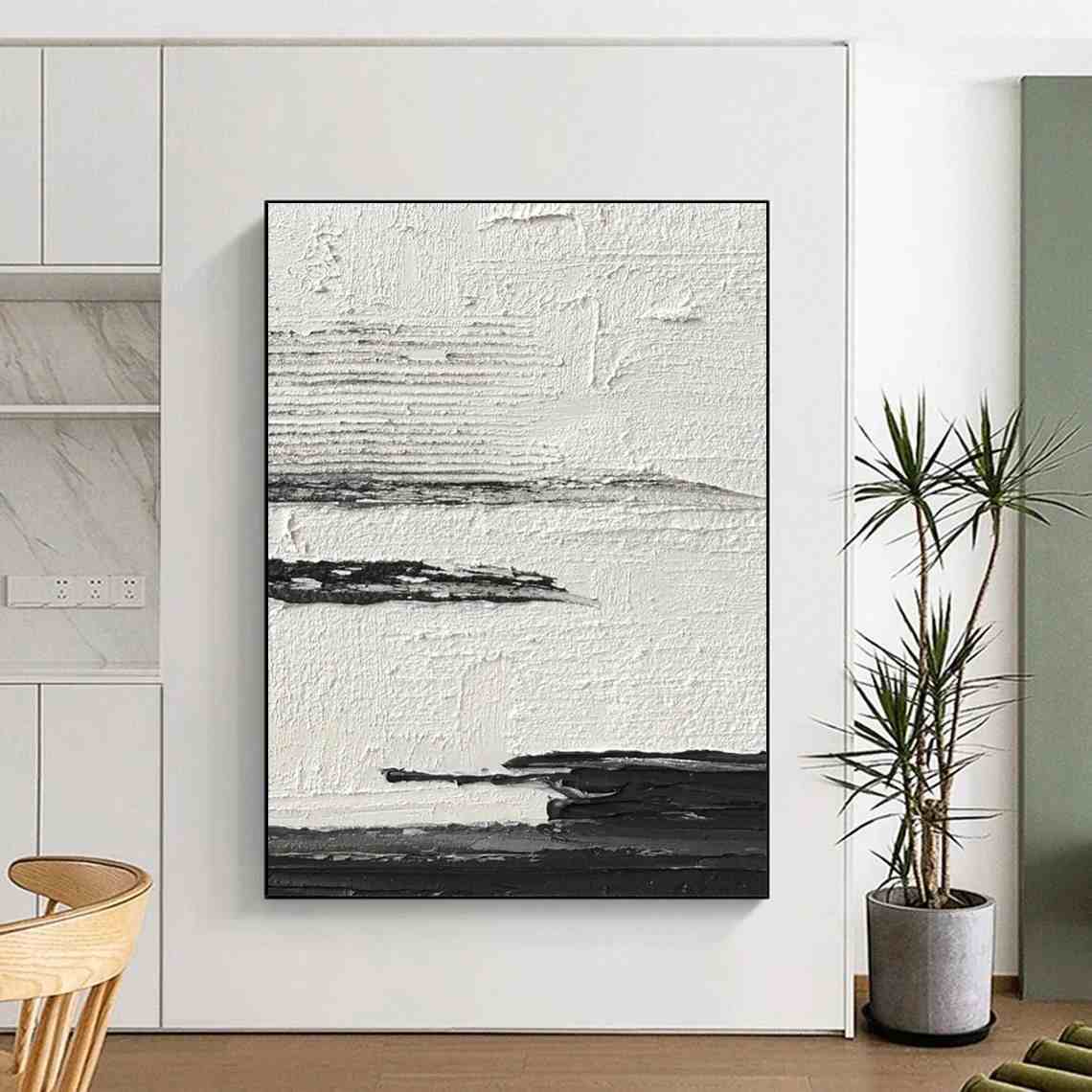 Beach_Black_White_Minimalist_Textured_Wall_Art_C7UYK wall art
